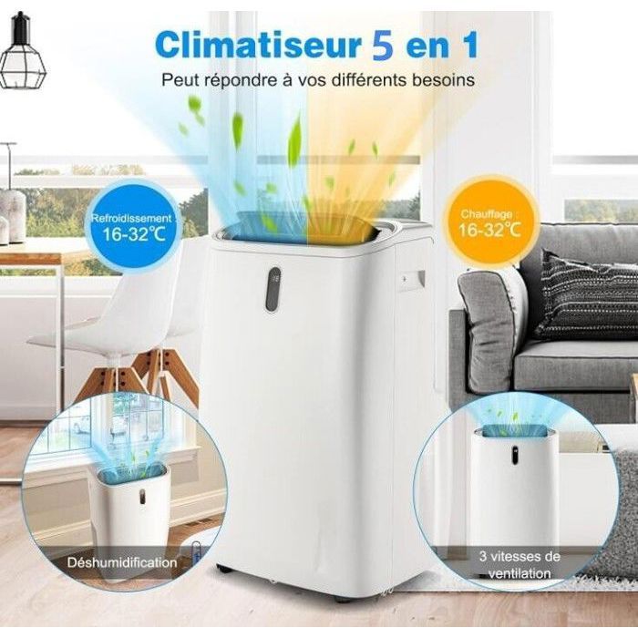 RELAX4LIFE 14000 BTU Stille Draagbare Airconditioner - Slimme App-bediening - Luchtkoeler voor 40m² - Energieklasse A