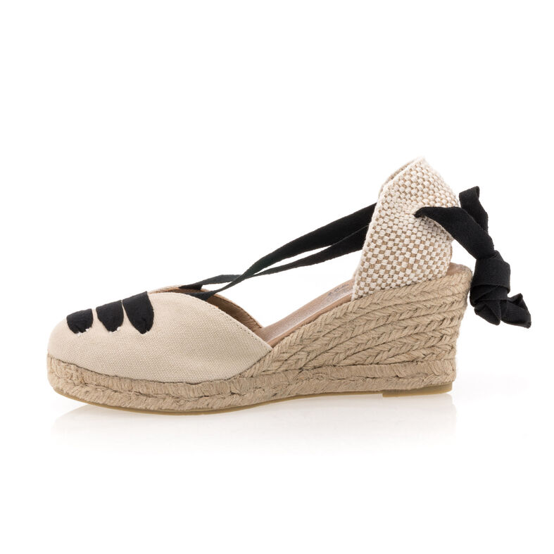 Beige espadrilles voor dames met touwzolen