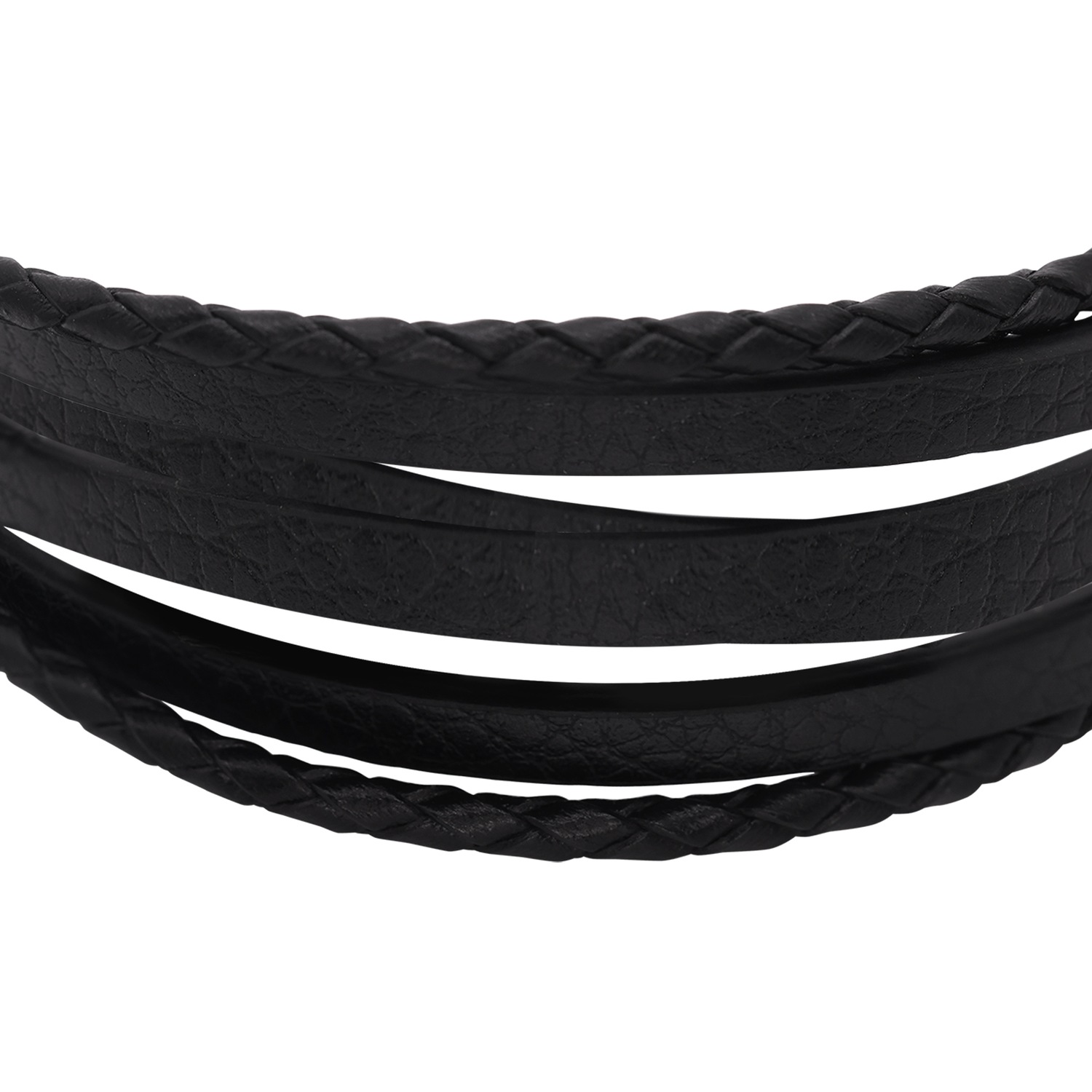 Heideman Bracelet en cuir Samu noir