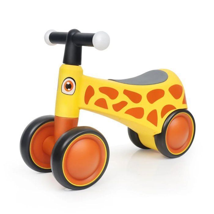 VROOOMY Vélo d'Équilibre pour Bébés - Jaune - 18 à 36 mois - Éclairage LED - Pneus EVA Silencieux - Porteur d'Éveil - 25kg