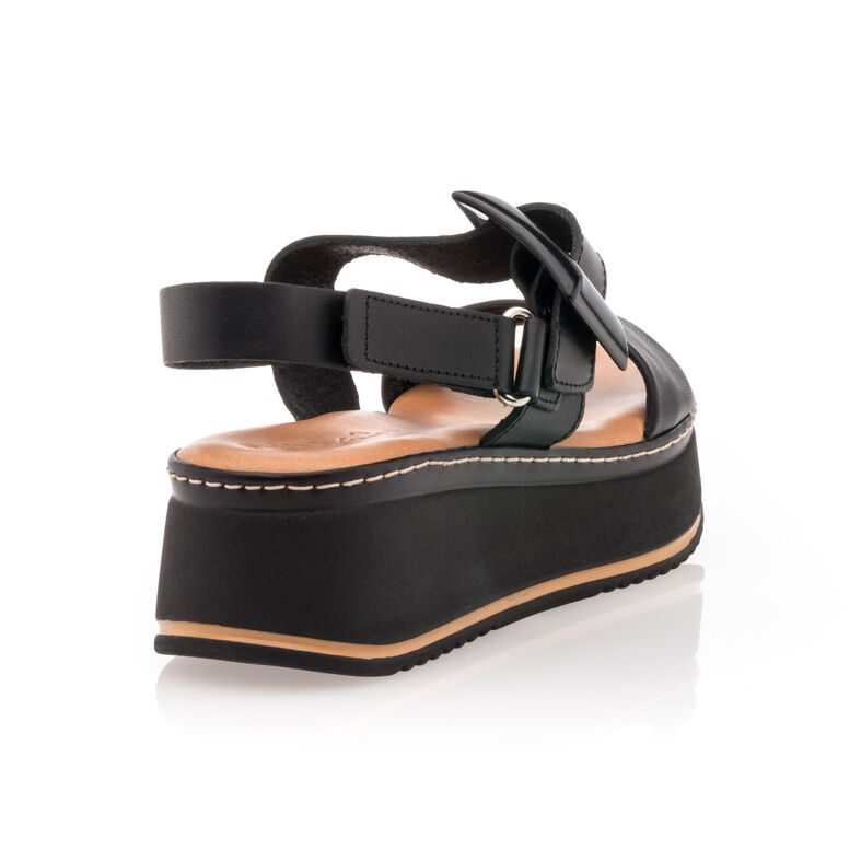 Svarte sandaler / sko med åpen tå til dame