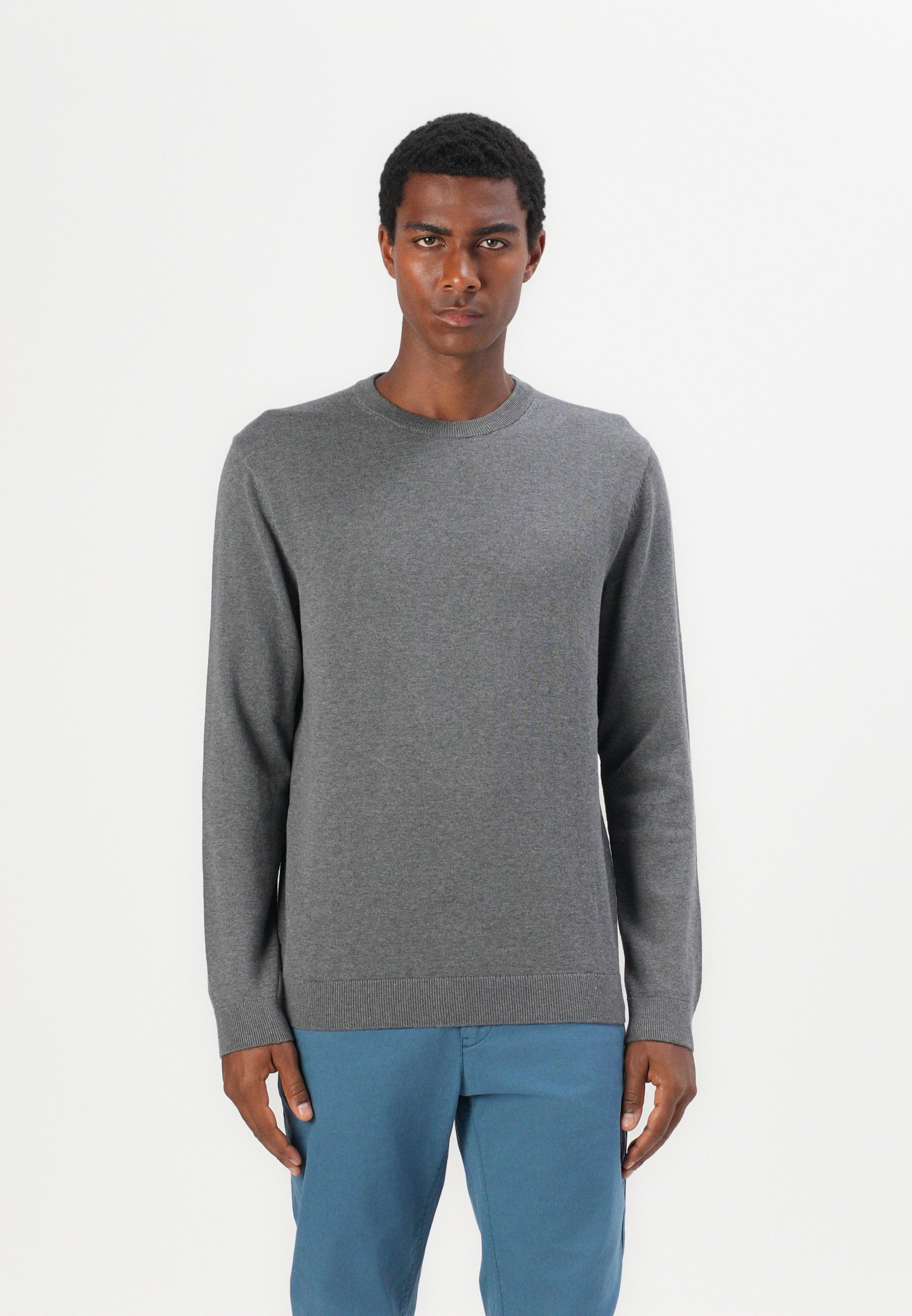Pull TOM TAILOR BASIC CREWNECK - Gris foncé chiné classique