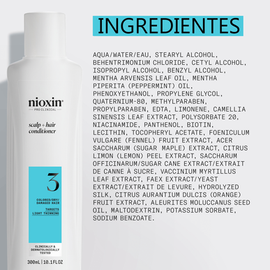 Nioxin Professionals Scalp 3 plaukų kondicionierius pažeistiems, sausiems, dažytiems plaukams 300ml