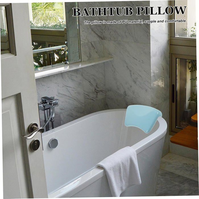Cuscino da bagno ergonomico in morbido PU per alleviare la fatica, comodo supporto per testa e collo, accessorio rilassante per la spa.