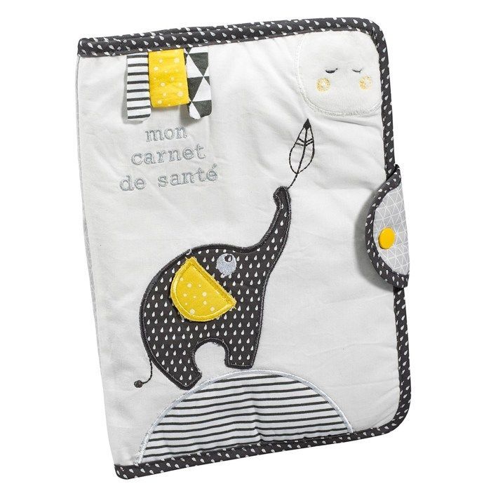 Funda de algodón gris para el libro de registro de salud