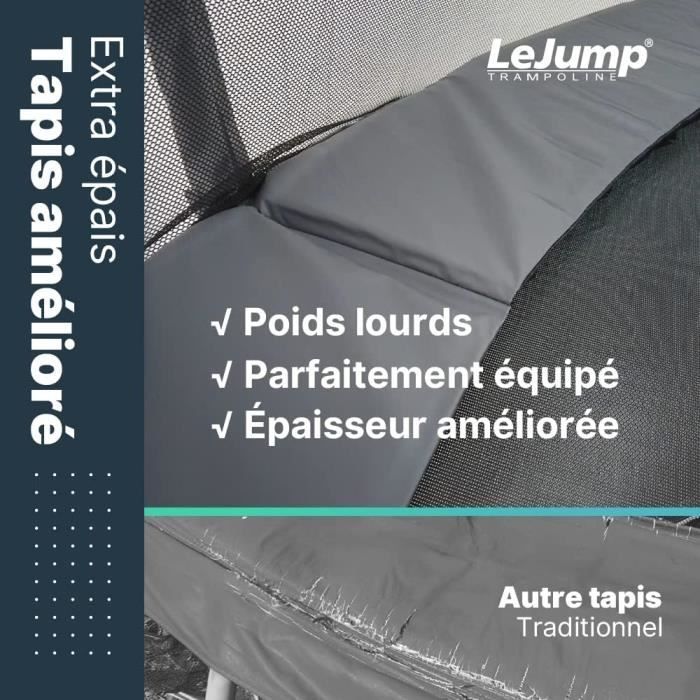 LeJump Pumpkin 366cm Black Round Outdoor Trampoline - Large Garden Trampoline for Children