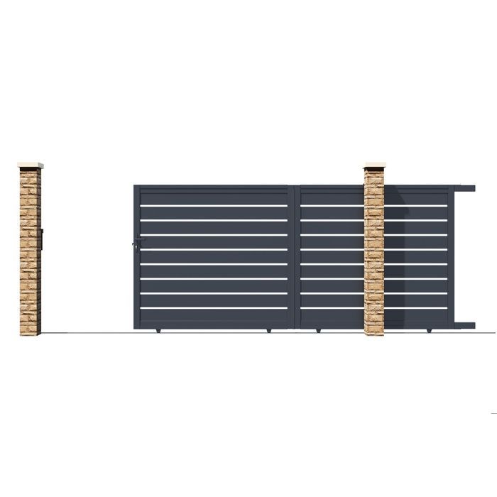 Puerta corredera - Casanoov - VOGEL - 3,5 m de alto (145 cm) - Gris - Aluminio