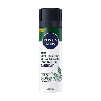 Espuma de afeitar ultra calmante Nivea Men Sensitive Pro, reduce la irritación y las arrugas, 200 ml.