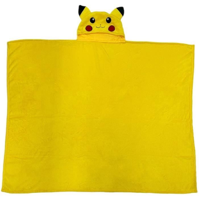 Manta con capucha 3D - POKÉMON - Pikachu - 120 x 150 cm - Ultrasuave - Diseño colorido