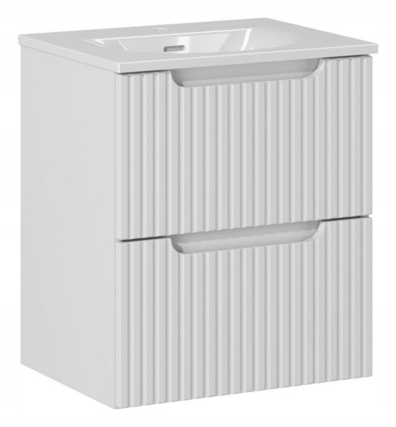 BIAŁA szafka z umywalką 50 cm NOVA WHITE 82-50-2S z szufladami