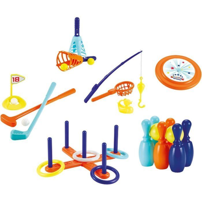 Set deportivo 6 en 1 de ECOIFFIER - Juegos deportivos para niños a partir de 18 meses - Origen francés garantizado