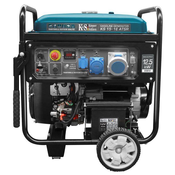 Generador - Konner & Sohnen - KS 15-1E ATSR - 12,5 kW - Arranque eléctrico - Monofásico - 750 cc