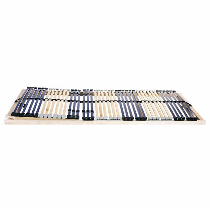 vidaXL Base letto a doghe marrone 120x190 cm - Legno massello di faggio - 190x120x10 cm 7392455