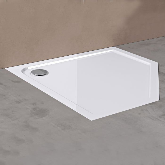Plato de ducha ultraplano pentagonal doporro de 4 cm, base de ducha acrílica FARO05 80X80X4