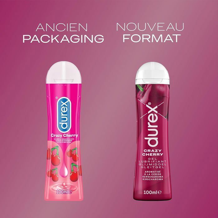Pacote com 2 géis lubrificantes comestíveis Crazy Cherry de 100ml