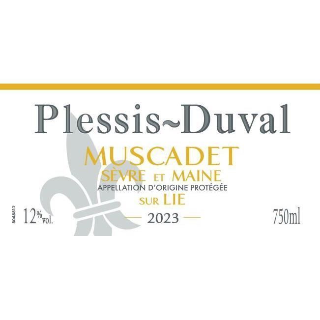 Plessis-Duval Muscadet Sèvre et Maine sur Lie - Vin blanc de Loire 2023 x6
