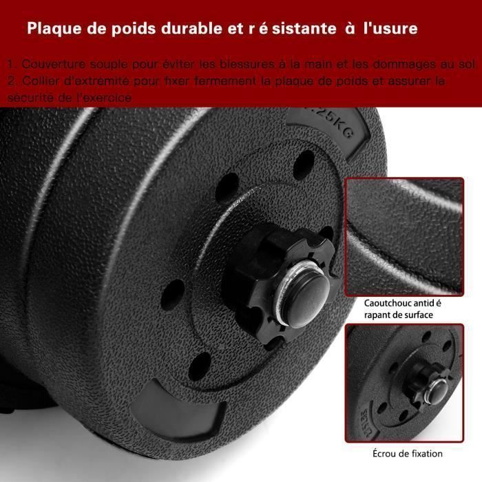 Juego de mancuernas ajustables COSTWAY para entrenamiento de fuerza, 30 kg, mancuernas cortas 2 en 1 (8 x 2,5 kg + 8 x 1,25 kg), mango cómodo de 100 cm.