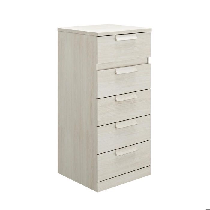 Cómoda de 5 cajones - Natural Ancho: 48 Alto: 102 Profundidad: 45 - Acabado blanqueado - Cyrus -