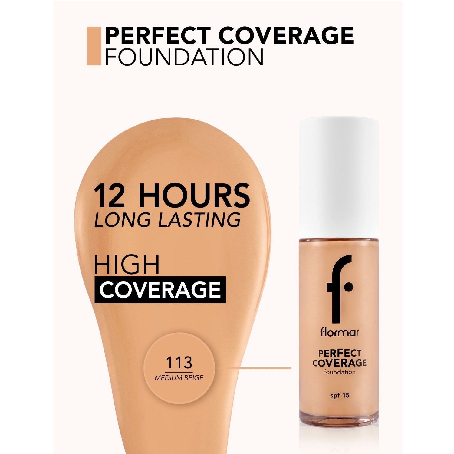 Flormar puder za savršeno prekrivanje SPF 15 - 30 ml