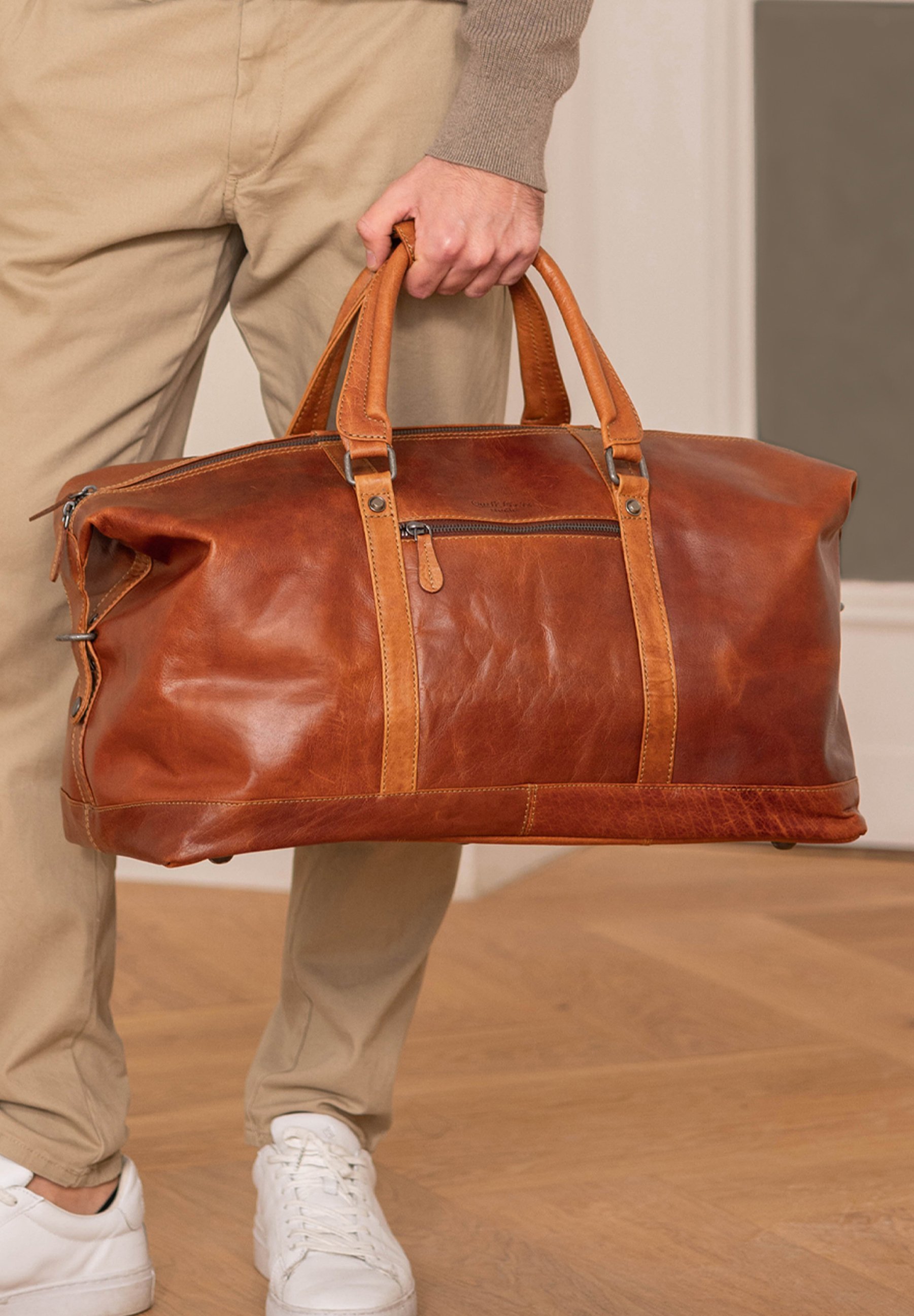 Gusti Leather RUBEN - Weekendtas - honingbruin