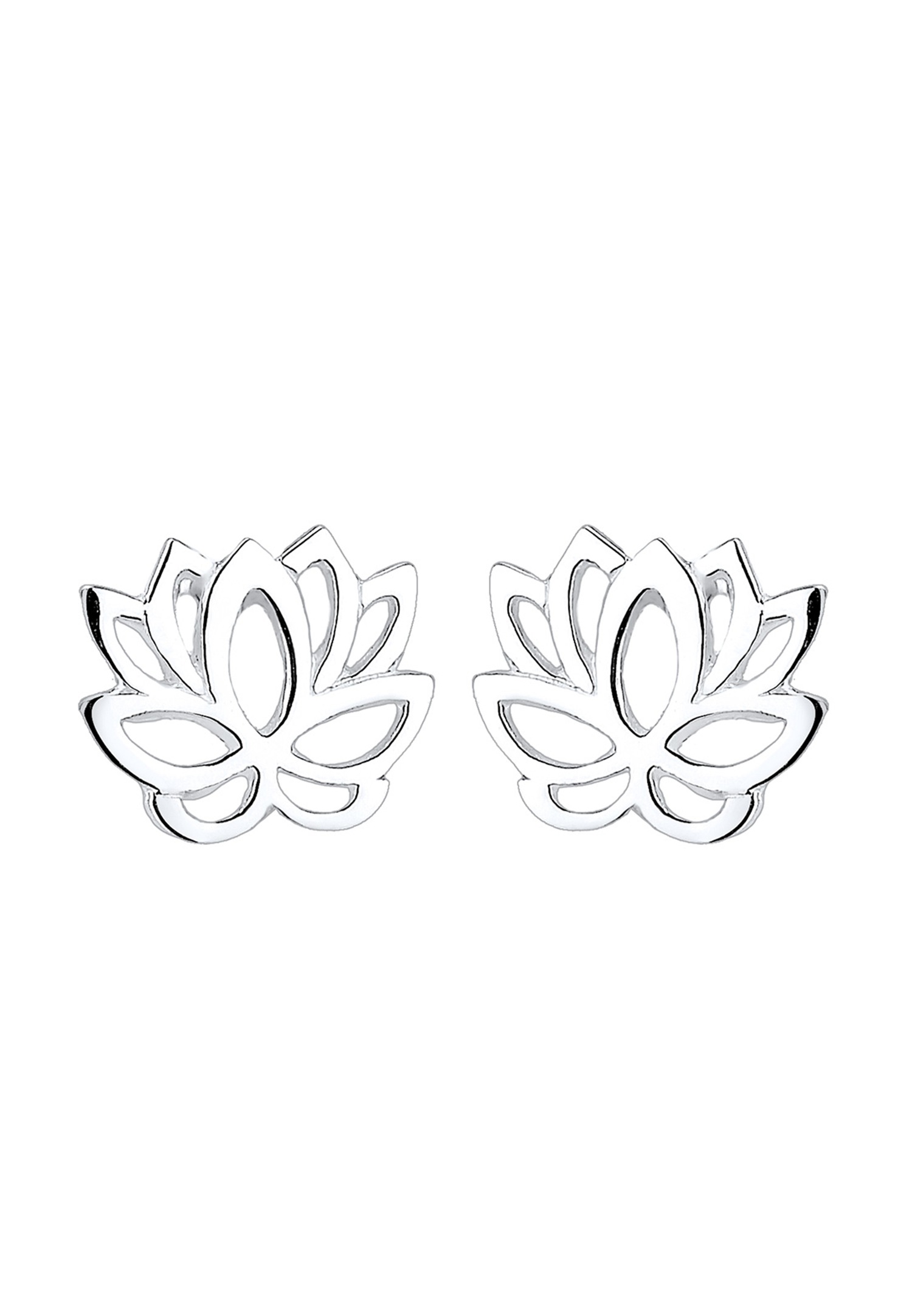 Elli Femmes Clous d'oreilles Fleur de Lotus en Argent Sterling 925