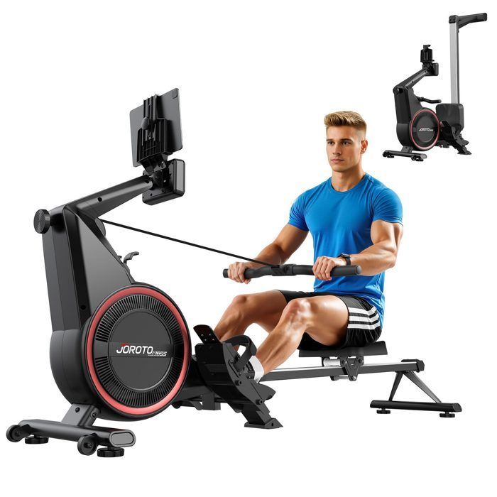 Rameur pliable - JOROTO - MR55 - Aéromagnétique 10 niveaux - Écran LED Bluetooth - Pliable (0,75 m², 150 kg)