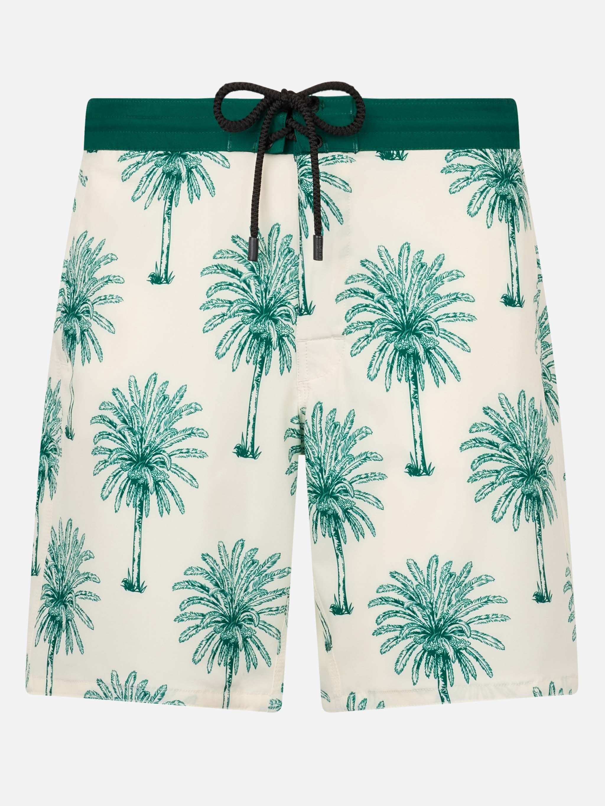 Comfort Surf lange stretch zwempak met palmboomprint