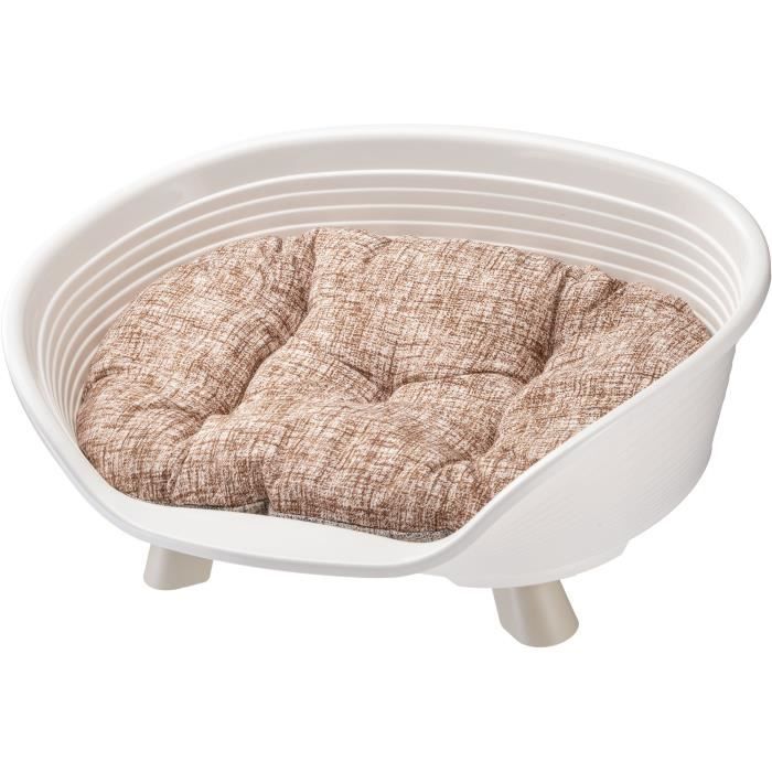 Cesta con cojín de relajación blanca - Tamaño M - 64 x 48 x 25 cm - FERPLAST