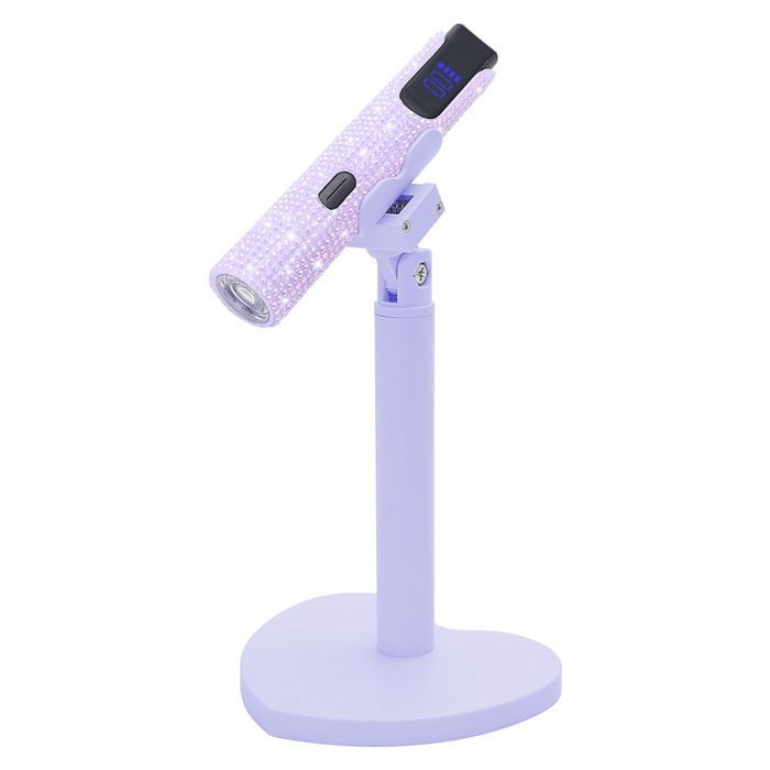 Mini-UV-LED-Manikürelampe für unterwegs, 360° flexibler Ständer, schnelltrocknend, Nageldesign, Taschenformat, Lila