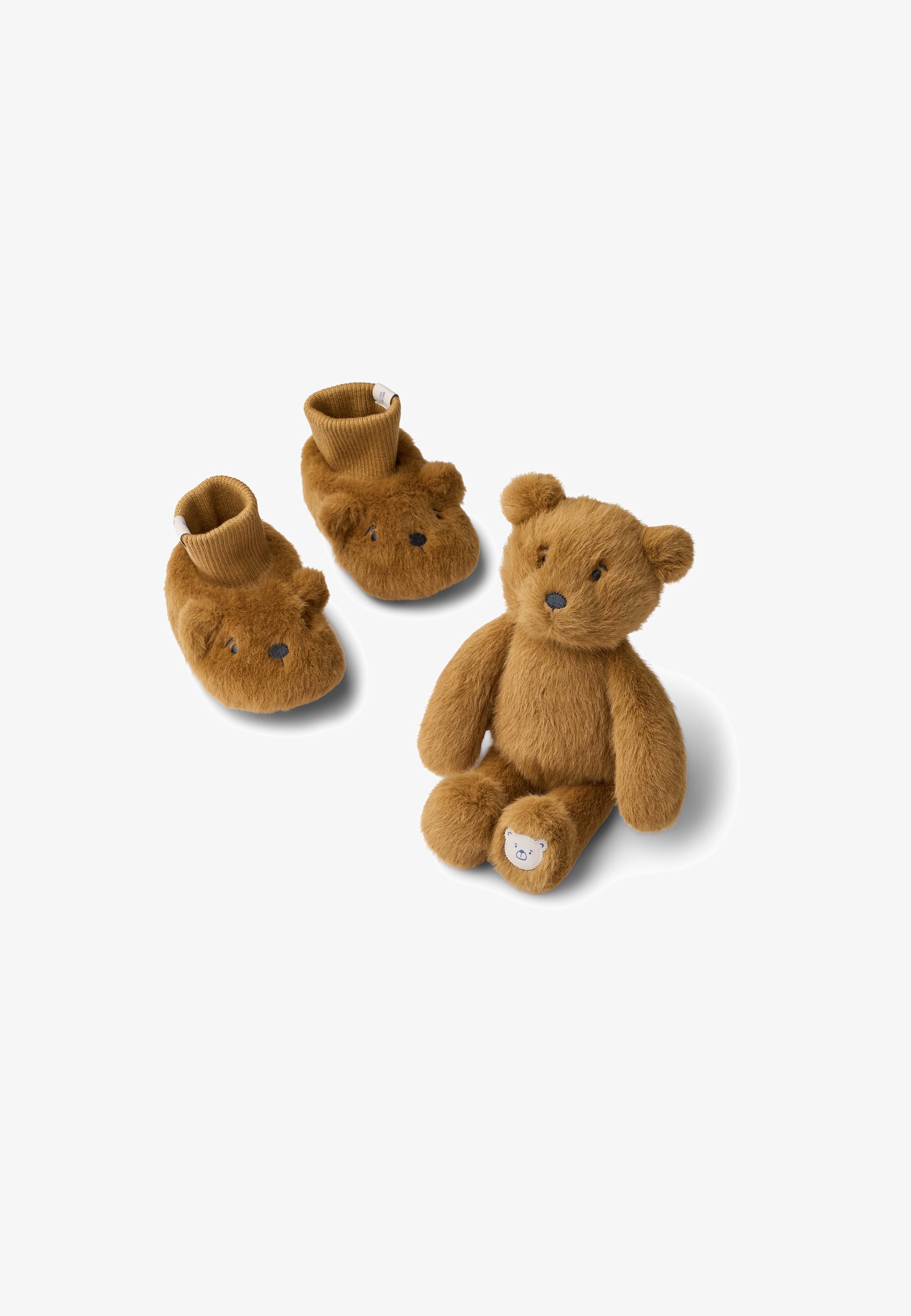 Liewood BASIM KARULIK PLÜÜSKINNISTE KOMPLEKT UNISEX - Esimesed kingad - kuldne karamell