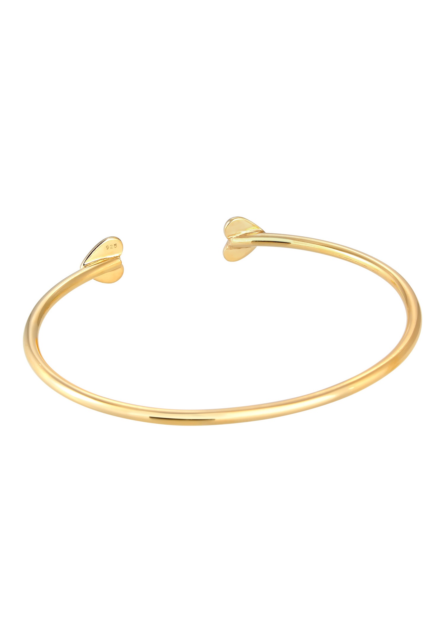 Elli PREMIUM Bangle Ouvert Coeur Symbole Basic Minimal Bracelet Femme - (925/1000) Argent