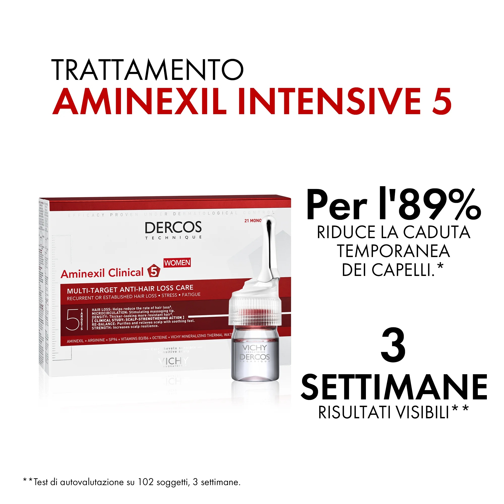 VICHY Vichy Dercos Aminexil Intensive 5 Mulheres 21 frascos tratamento antiqueda