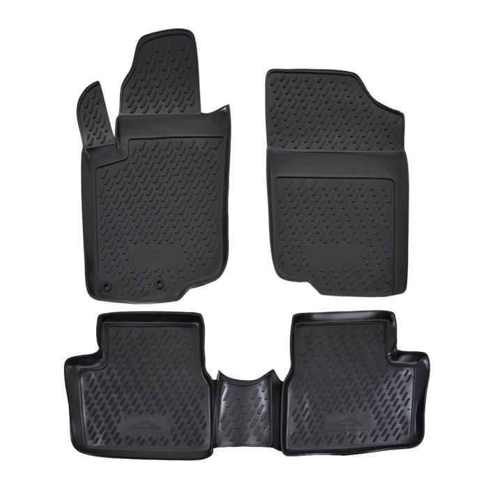 Exklusive 3D-Gummifußmatten – J&J AUTOMOTIVE – Peugeot 207 – Schwarz – Passgenau – Rutschfest