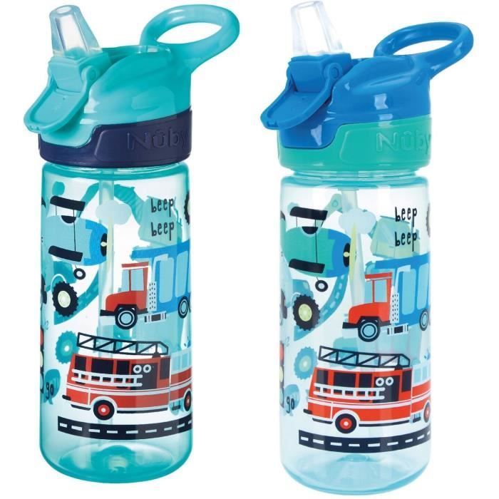 Pack de 2 botellas de agua NUBY Super Quench - 540 ml - Azul