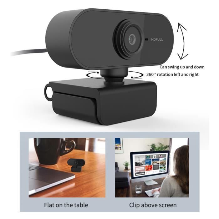 Webcam - Vvikizy - 1080P - Microfono integrato - Plug and Play - Rotazione a 360 gradi