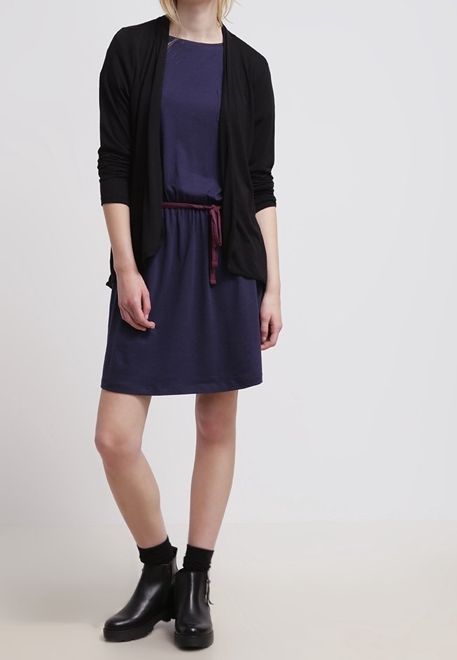 Robe en jersey à double pointe - bleu foncé