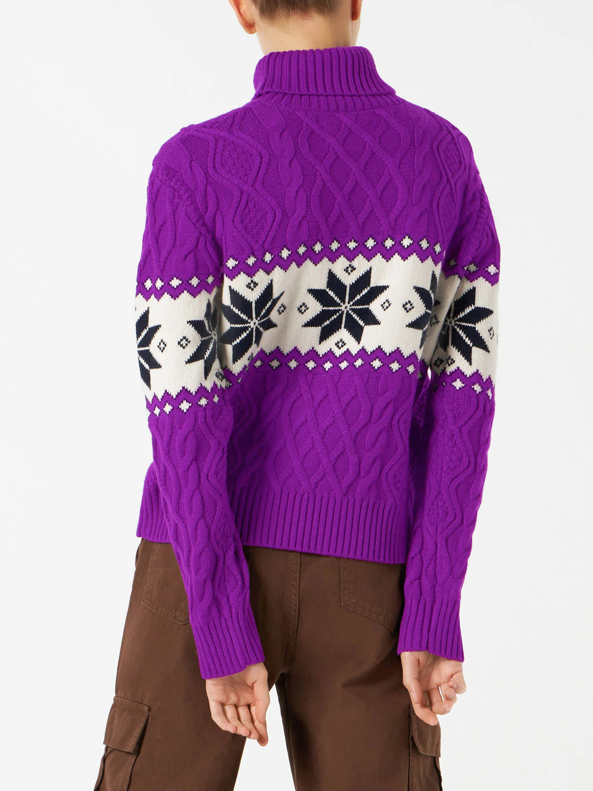 Maglione da donna mezzo dolcevita con scritta Saint Barth