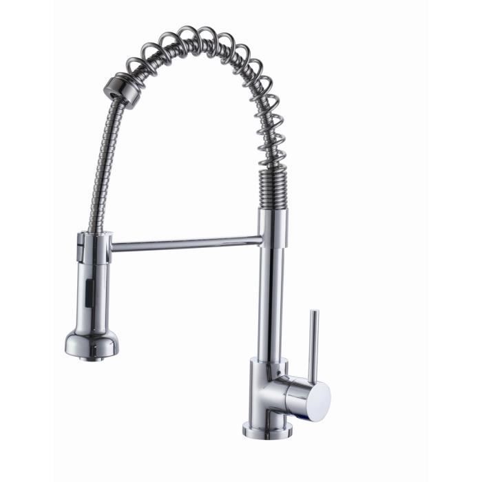 ESSEBAGNO Plimo Kitchen Mixer Tap - With Pull-Out Spray - Chrome