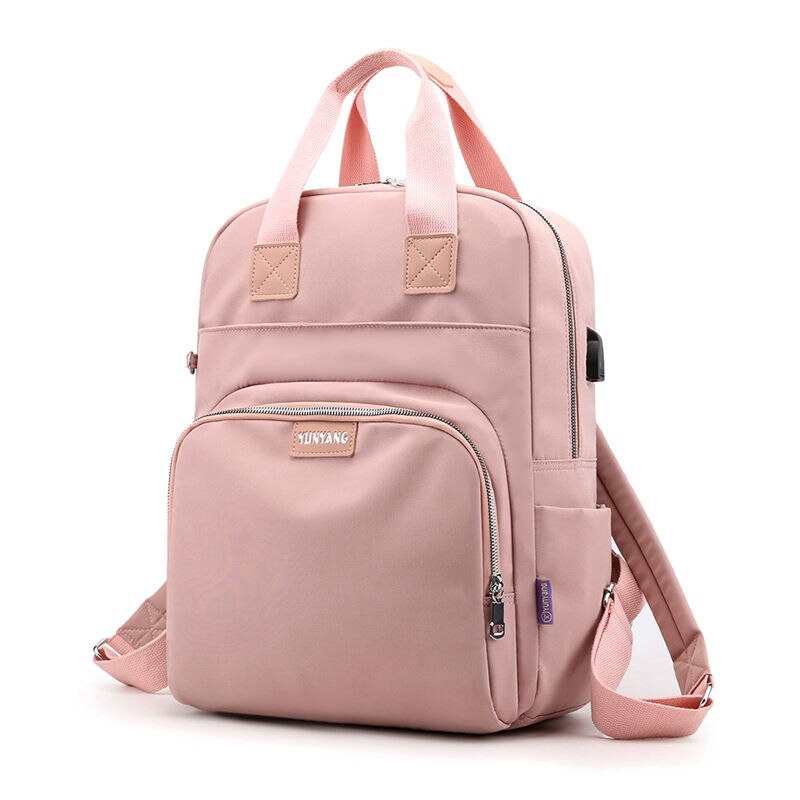 Zaini da donna in nylon impermeabili, zaino a tracolla da donna, zaino alla moda per laptop con USB, borse da lavoro di alta qualità per ragazze.