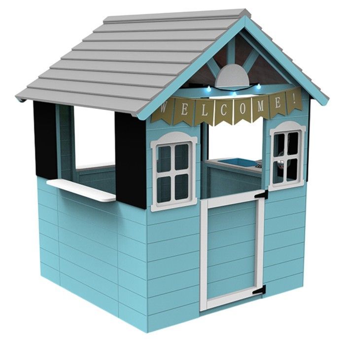 Casinha de brincar infantil - GINGER HOME - Cozinha integrada - Madeira de pinho - Espaço exterior 110×103×137,5 cm