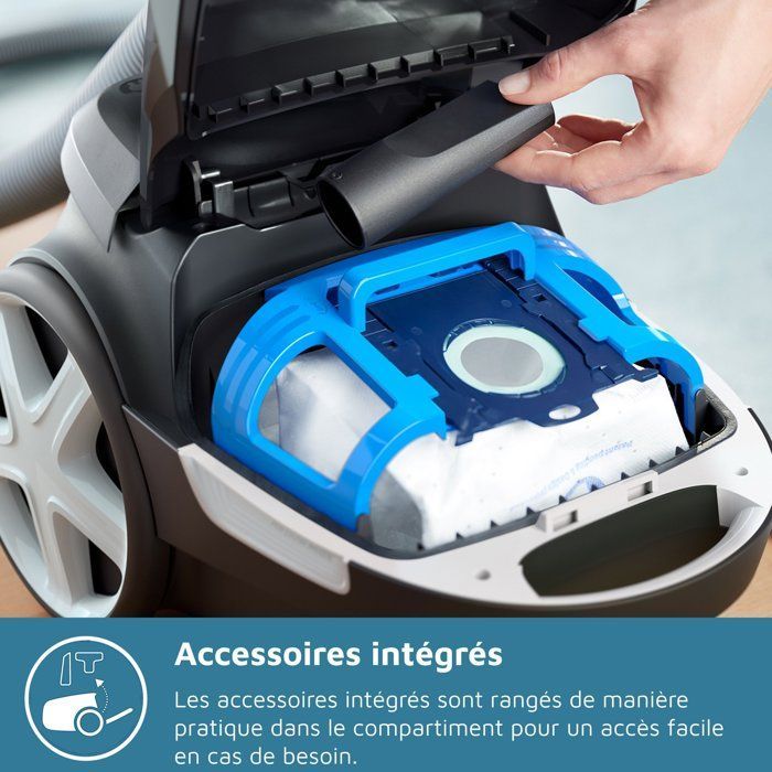 Aspiradora con bolsa - PHILIPS - XD3100/06 - Serie 3000 Performer Compact - 900W - 79dB - Morada