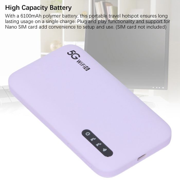 SALALIS Portable WiFi Access Point, 5G WiFi6 Mobile Hotspot Router, High-Speed Travel WiFi Hotspot with Computer Box