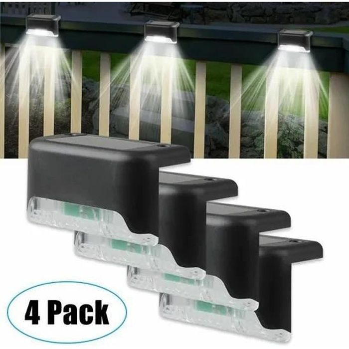 Luces solares para exteriores - Paquete de 4 - Blanco cálido - Resistentes al agua - Encendido automático