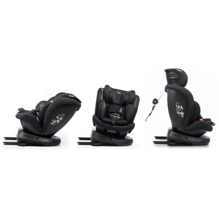 Silla de coche - BABYAUTO - RODIA - Grupo 0/1/2/3 - 40/150 cm - I-Size Plus - Isofix - Giratoria - Reclinable - Reductor - Negra