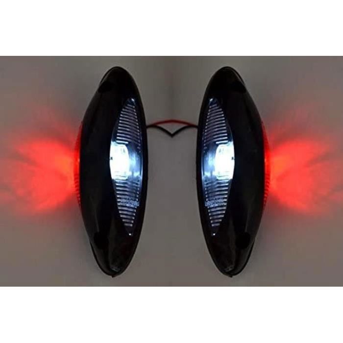 2x LED Contour Feux de Position 24V Rouge/Blanc Pour SUV Tout Terrain Remorque Camion Camping-Car Caravane Châssis