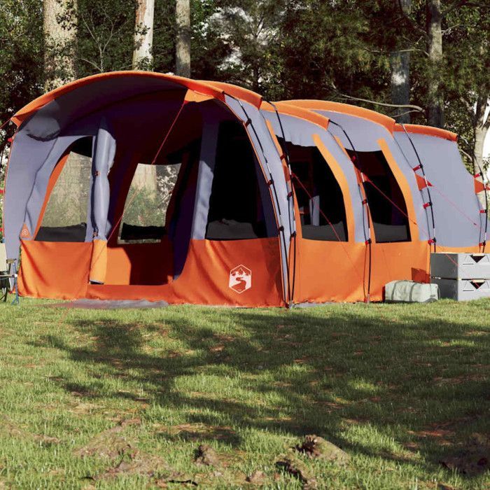 Waterproof grey tunnel family tent for 8 people
