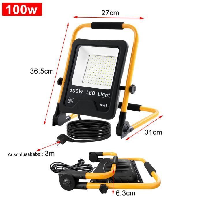 PROJECTEUR EXTÉRIEUR - LARS360 - 100W - Étanche IP66 - Blanc Chaud - 8000LM