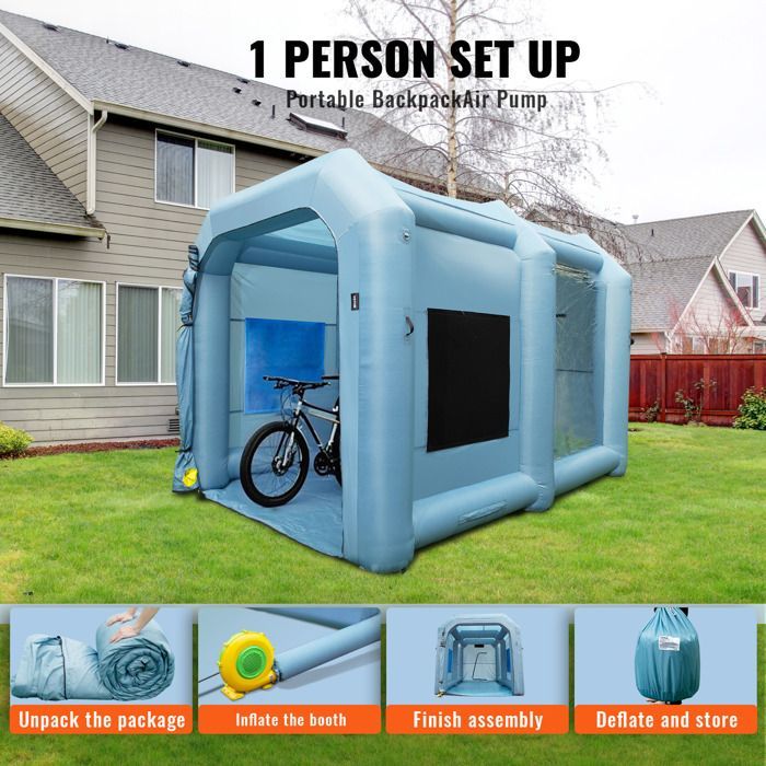 Painting Tent - DUOKU - Inflatable Booth - 4x2.95x2.75m - Filter Included - 950W Blower