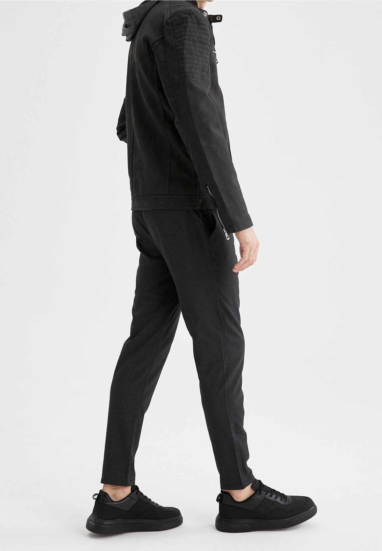 Veste en similicuir DeFacto - anthracite