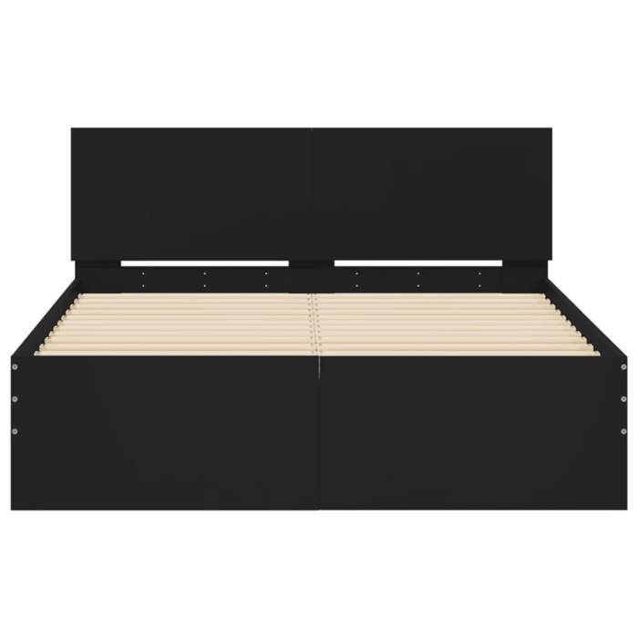 Cama para adultos BEST con somier de láminas, color negro, sin colchón, 120 x 190 cm, Nov712784